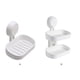 thumbnail image 3 of Billuyoard Caja de pared con soporte para jabón, de ducha de 2 capas, escurridor extraíble hueco sin taladro, estuche impermeable, Juegos de accesorios de baño Una sola capa, 3 of 6