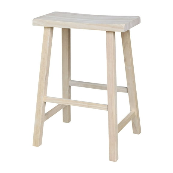 International Concepts 24-in Wood Saddle Stool, Unfinished