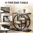 thumbnail image 7 of Christmas 4 Tier Narrow End Table, Metal Frame Side Table With Storage Shelves Multipurpose Small Space Accent Table For Living Room, Bedroom, Grey, 7 of 7