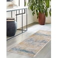 thumbnail image 3 of Rugs.com Deepa Collection Rug – 6 Ft Runner Blue Ivory Medium Rug Perfect For Hallways, Entryways, 3 of 9