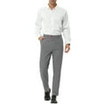 thumbnail image 2 of INSPIRE CHIC Men's Business Pants Casual Printed Slim Fit Flat Front Dress Pants Gray 28, 2 of 6