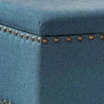 thumbnail image 2 of Fabric Upholstered Wooden Storage Bench With Nail head Trim Large Blue and Brown - Saltoro Sherpi, 2 of 5