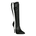 thumbnail image 1 of Liliana Side Stripe Pointy Toe Stiletto Knee High Boots, 1 of 8