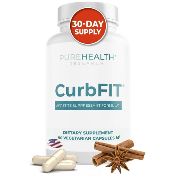 CURBFIT by PureHealth Research Doctor-Approved Weight Management Formula Carbs Breakdown & Fat Storage Metabolic Boosters Accelerate, 90 Capsules