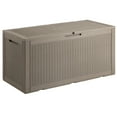 thumbnail image 4 of Devoko 100 Gallon Outdoor Patio Box Deck Plastic Resin Lockable Storage Box, Brown, 4 of 7