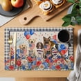 thumbnail image 2 of Independence Day Dog Cat Placemats Set of 6, Watercolor Red Blue Stripe Star Balloon Black Plaid Non-Slip Place Mats Washable Table Mats for Kitchen Dining Table Decorations Indoor/Outdoor, 2 of 9