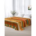 thumbnail image 6 of Queen Flat Sheet Only Farm Autumn Pumpkins Soft Microfiber Cooling Bedding Sheets Red Green Yellow Striped Flat Bed Sheet for Hotel,Home Decor, 6 of 9