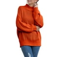 thumbnail image 1 of Kmbangi Pull pour Femmes, Col Roulé Uni Manches Ballon Tricot, 1 of 7