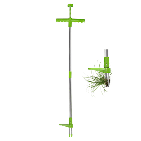 CHUANK Weed Extractor Standing Plant Root Remover  Manual Weeders  3 Claws Stand Up Weed Puller Garden Hand Tool Green