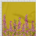 thumbnail image 2 of oneOone Georgette Viscose Fabric Leaves & Pink Floral Panel Printed Fabric 1 Yard 42 Inch Wide, 2 of 3
