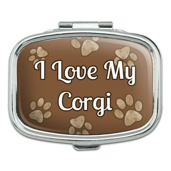 I Love Heart My Pet - Corgi - Rectangle Pill Box