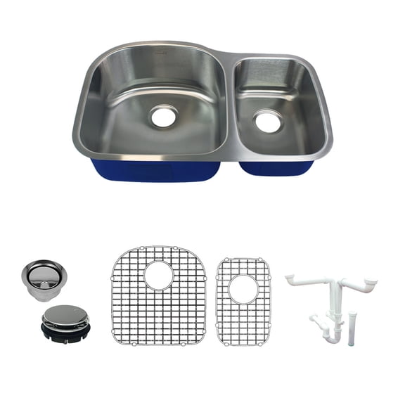 Transolid K-Mudd32219 Meridian 31-1/2" Undermount Double Basin Stainless Steel Kitchen