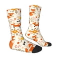 thumbnail image 2 of Goofa Flower Fox Printed Men's Crew Socks, Soft Durable Breathable Moisture-Wicking with Odor Control Cotton socks, 2 of 9