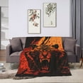 thumbnail image 6 of DouZhe Ultra-Soft Micro Fleece Lightweight Flannel Bed Blanket, Cartoon Angry Orange Tiger Print Cozy Warm Throw Blankets, 50"x40", 6 of 7