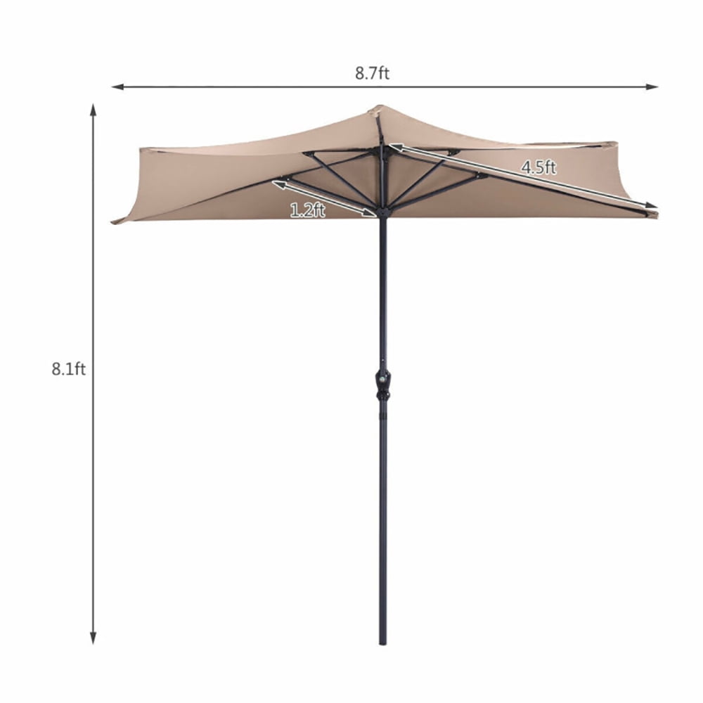 Aimee Lii 9Ft Patio Bistro Half Round Umbrella, Table Umbrella Outdoor Patio, Beige Aimee Lii 9Ft Patio Bistro Half Round Umbrella, Table Umbrella Outdoor Patio, Beige