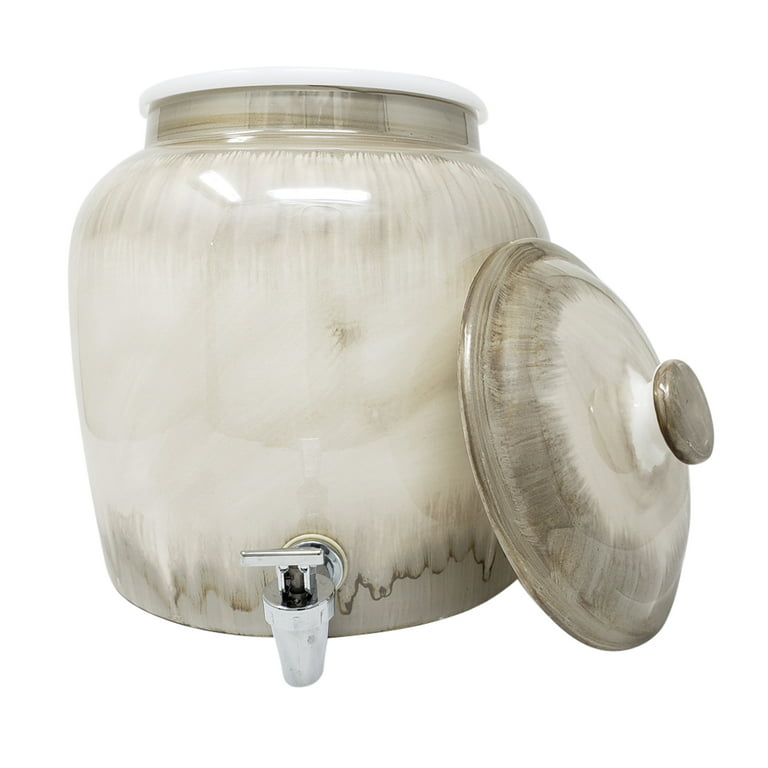 GEO 5 gal. Porcelain Ceramic Crock Beverage Serveware with
