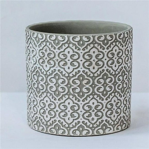 MDR Trading Inc. FP-CNP-002_Q01 Gray And White Geometric Pattern Planter