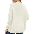 thumbnail image 4 of QWZNDZGR Womens Open Front Long Sleeve Chunky Knit Cardigan Sweaters Loose Outwear Coat, 4 of 4