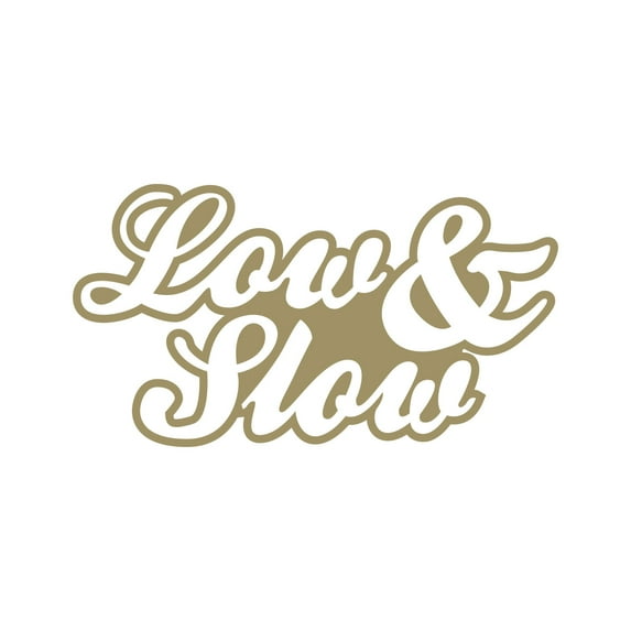 Script Low & Slow Sticker Decal Die Cut - Self Adhesive Vinyl - Weatherproof - Made in USA - Many Color and Sizes - stance flush jdm
