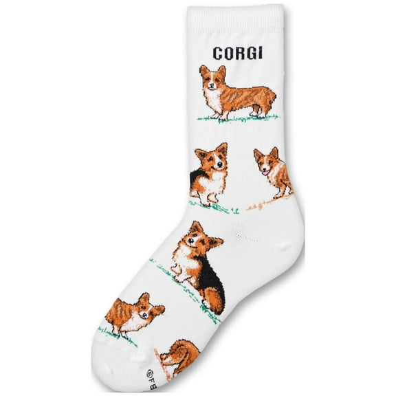 For Bare Feet Women's FBF Originals Novelty Dog Socks, Corgi Poses, Medium