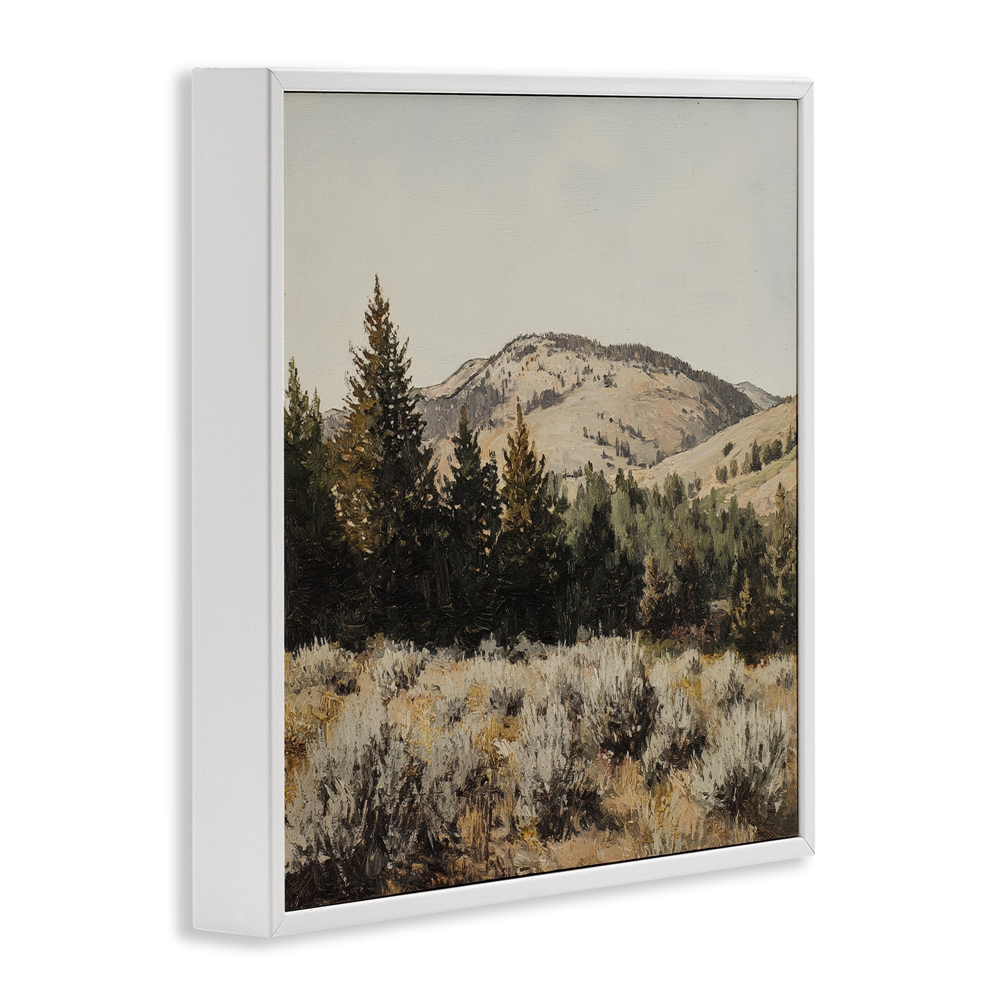 Stupell Industries Cedar Mountain View White Framed Giclee Art, design by Petal Prints Design