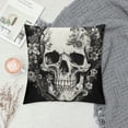 thumbnail image 2 of COMIO Halloween Skull Pillow Covers Goth Halloween Decorations Black White Skeleton with Flower Butterfly Pillow Cases for Home Sofa Couch, 2 of 5
