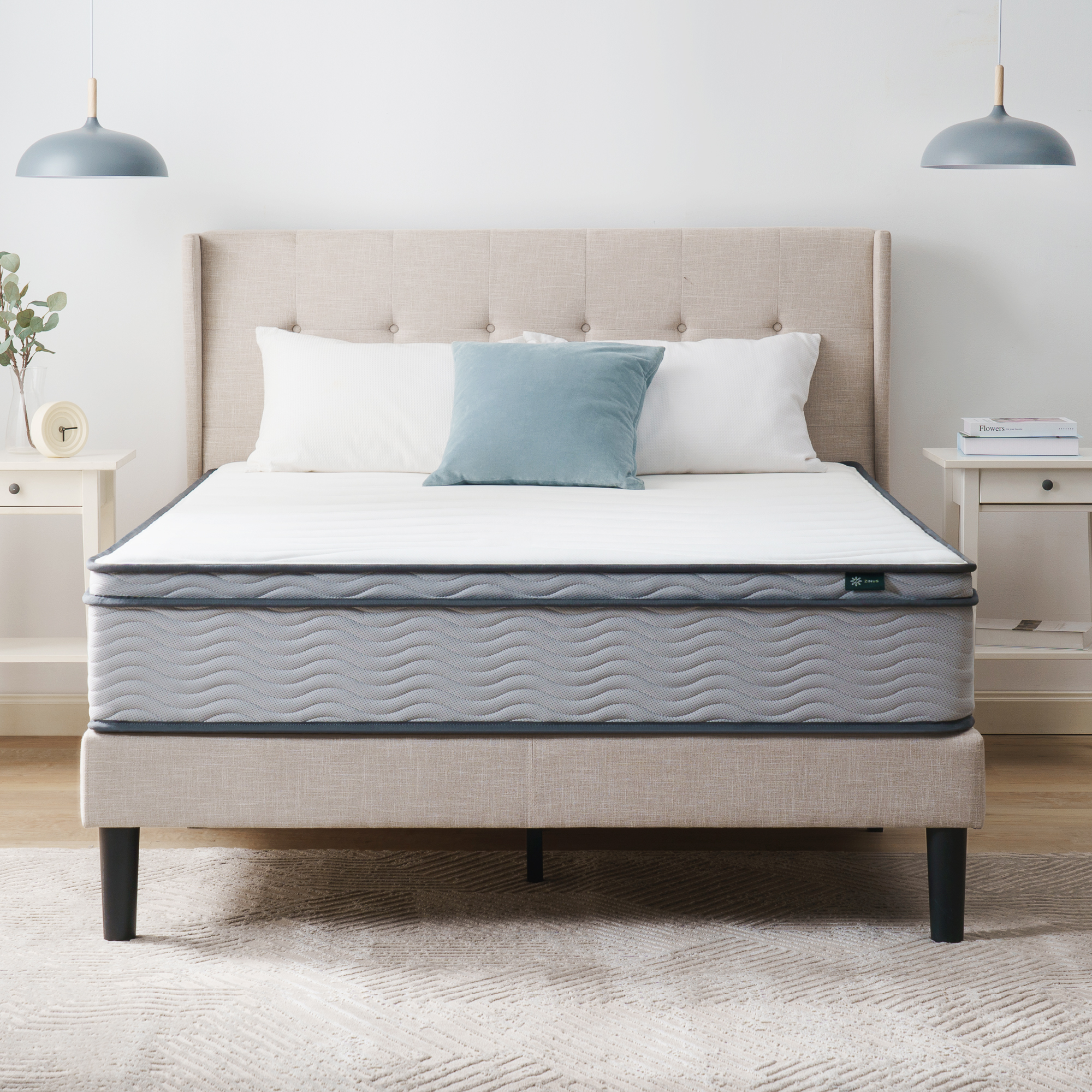 Zinus 10" Innerspring Mattress with Euro Top, Queen