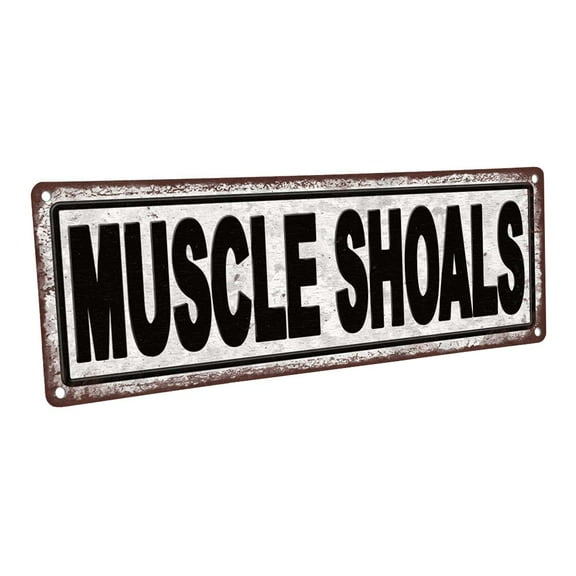 Muscle Shoals 4"x12" Metal Sign, Wall Décor for Home and Office