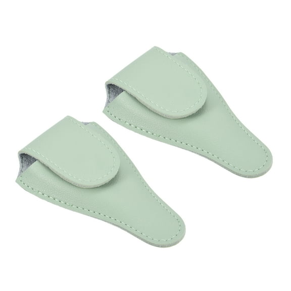 Uxcell 4.5"x2.6" PU Leather Embroidery Scissors Sheath Protective Cover, Light Green 2 Pack