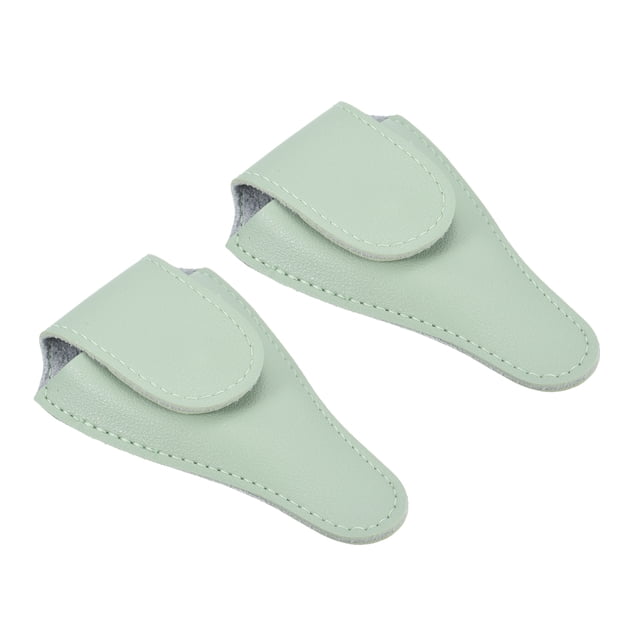 Unique Bargains 4.5'x2.6' PU Leather Embroidery Scissors Sheath Protective Cover, Light Green 2 Pack