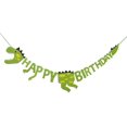 thumbnail image 1 of Pancarta de feliz cumpleaños, banderines de dinosaurios, decoración de fiesta infantil, tema de dinosaurio brillar Electrónica, 1 of 5