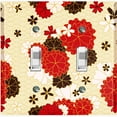 thumbnail image 1 of Metal Light Switch Plate Cover Japanese Flower Pattern Tan Wallpaper FLW041, 1 of 13