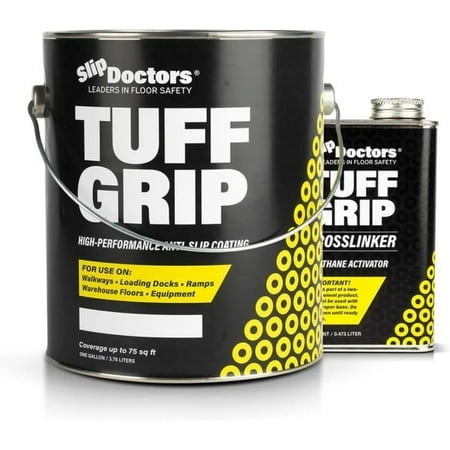 Tuff Grip Extreme Non-Skid Paint for Ramps Floors Decks & Stairs - Textured Anti-Slip Grip Coating for Slip Resistant Traction (Light Gray)