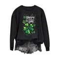 thumbnail image 2 of VKOYWKM Joyeuse St Patricks Day Sweatshirts pour Femmes, Chandails à Manches Longues à Imprimé Trèfle Irlandais Porte-Bonheur, Coupe Ample, Col Ras du Cou, Chandails, 2 of 5