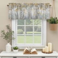 thumbnail image 3 of Tree Oil Painting Window Valance Curtain Foreat Leave Yellow Rod Pocket Short Curtain for Living Room, Bedroom & Kitchen Window Decor 54x18in, 3 of 8