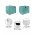thumbnail image 2 of Vintage Teal Green Toaster Cover 4 Slice, Farmhouse Retro Solid Color Linen Texture Dustproof Bread Machine Oven Cover with Storage Pockets, Fits Most Kitchen Toasters Protector, 2 of 5