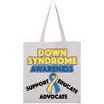 thumbnail image 3 of Inktastic Down Syndrome Awareness Support, Educate, Advocate Tote Bag, 3 of 4