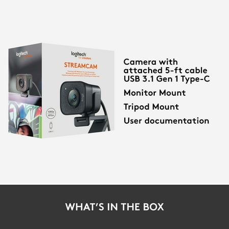 Logitech - StreamCam Plus 1080 Webcam for Live Streaming and Content Creation - Graphite