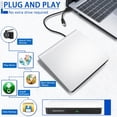 thumbnail image 3 of Haiway Unidad de DVD externa, USB 3.0 Tipo-C Grabadora de CD CD portátil DVD +/-RW Unidad óptica Slim CD DVD ROM Regrabadora Reproductor de CD/DVD Lector para computadora portátil Computadora MacBook, 3 of 5