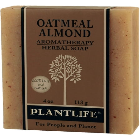 Plantlife Vegan Oatmeal Almond Bar Soap, Moisturizing & Soothing, 4 oz - Soap for Your Skin - Hand Crafted Using Plant-Based Ingredients