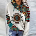 thumbnail image 3 of Pompotops Femmes Casual Folk-Custom Imprimé Pull Manches Longues Poche Chemisier Tops Sweatshirts, 3 of 4