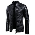 thumbnail image 2 of AOOCHASLIY Fall Clothes Men's Leather Plus Fleece Jacket, Motorcycle Jacket, Warm Leather Jacket, 2 of 5