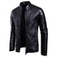 thumbnail image 1 of Chaqueta de piel y forro polar para hombre, chaqueta de moto, chaqueta de piel cálida Pompotops oipoqjl13710, 1 of 8