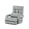 thumbnail image 2 of Loungie Caine Linen Recliner/Floor Chair, Grey, 2 of 8