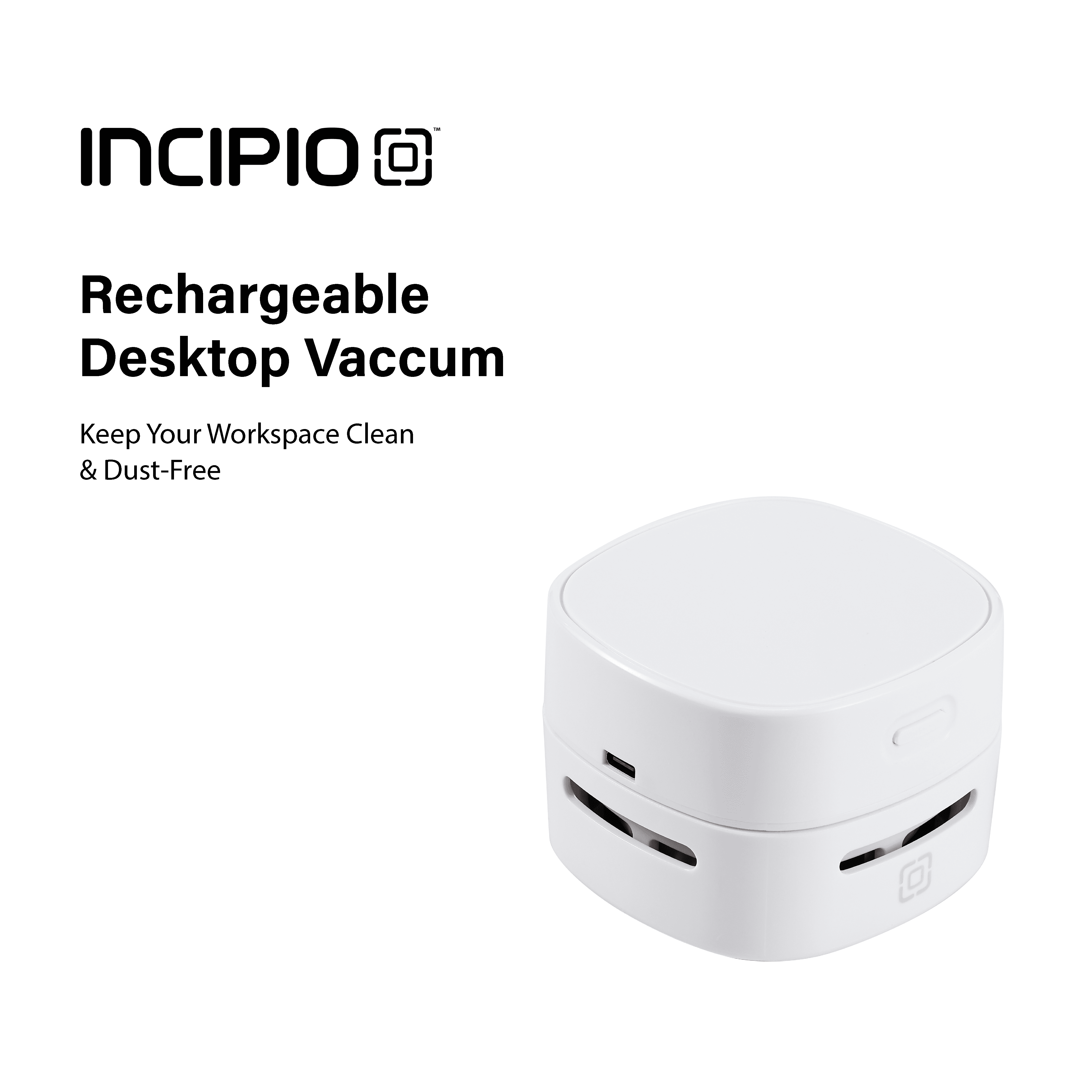 Incipio Cordless Mini USB Desktop Handheld Vacuum Cleaner with High Suction and Quiet Operation