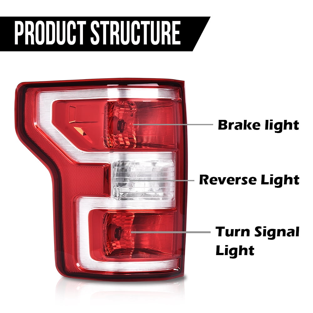 PIT66 Tail Lights Assembly Rear Tail Lamp Left Driver Side Fit for  Ford F150 2018-2020