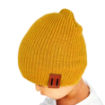 thumbnail image 2 of Otoño e invierno 11 Gorro de punto con etiqueta de cuero Gorro de lana para padres e hijos Gorro cálido con protección para las orejas Gorro de moda, 2 of 5