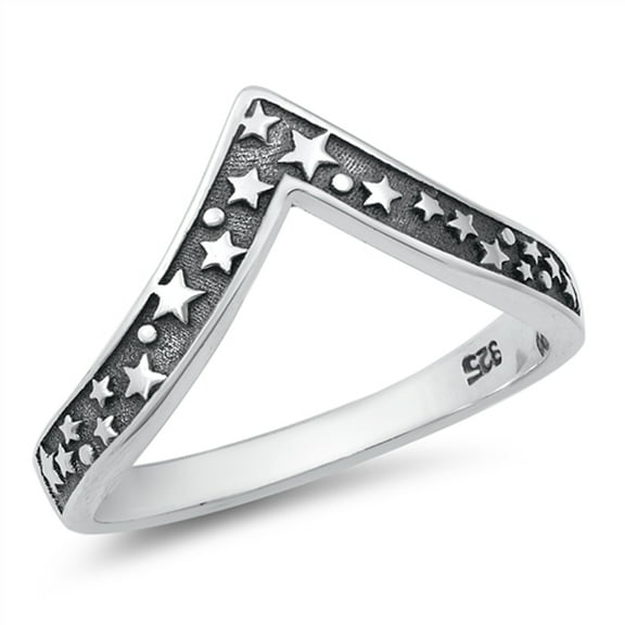 Patriotic Star Ring .925 Sterling Silver Band Jewelry Female Male Unisex Size 6