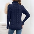 thumbnail image 4 of DAFPZW Women's Turtleneck Cable Knit Sweater Long Sleeve Cozy Pullover Sweaters Warm Fall Winter Knitwear, 4 of 8