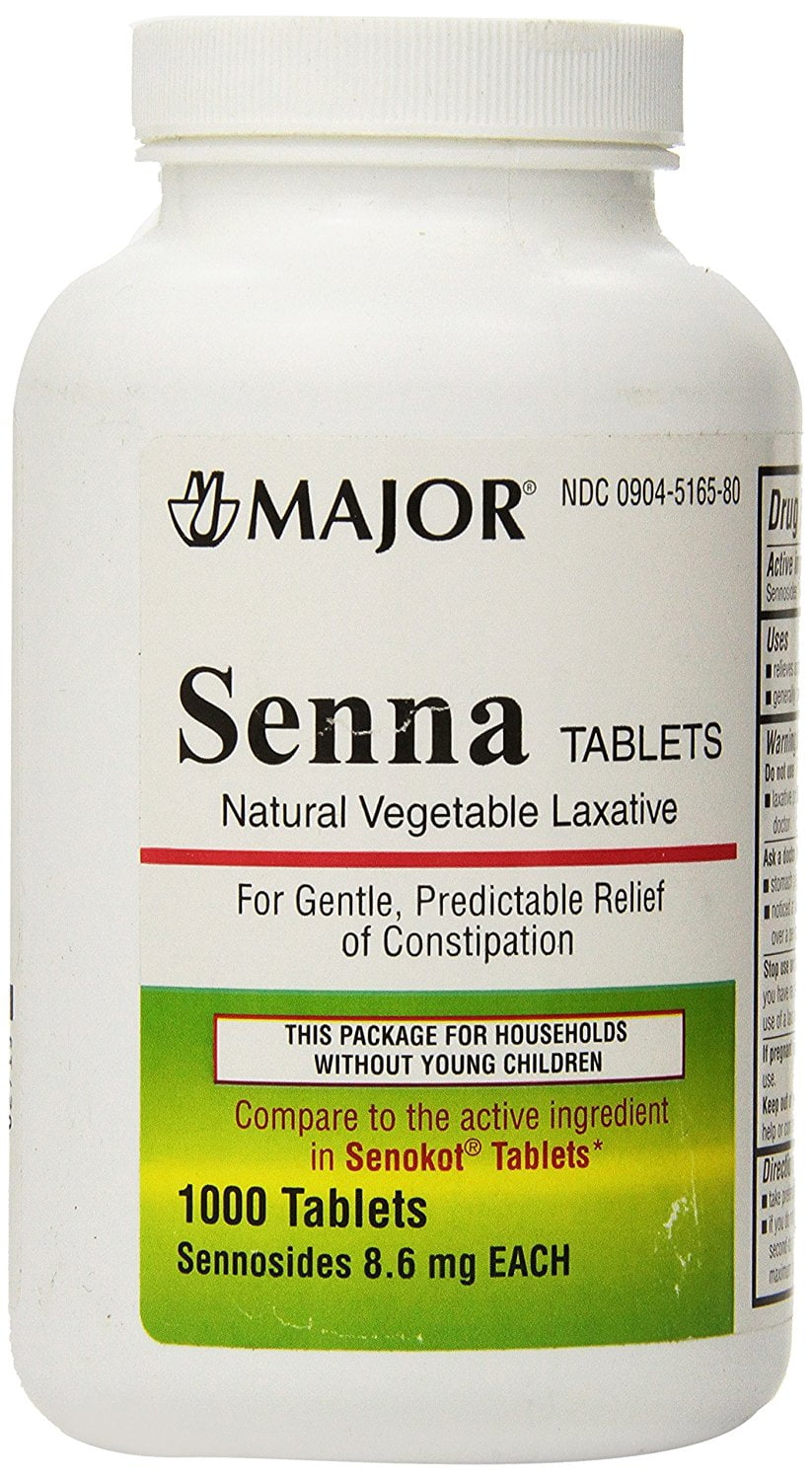 Major Senna Natural Vegetable Laxative Tablets 8 6 Mg 100 Count